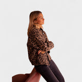 Rosa - Casaco moderno padrão leopardo