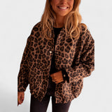 Rosa - Casaco moderno padrão leopardo