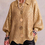 Ortensia | Cardigan Oversize com Botões Dourados