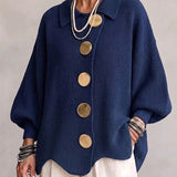 Ortensia | Cardigan Oversize com Botões Dourados