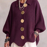 Ortensia | Cardigan Oversize com Botões Dourados