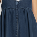 Kamila - Vestido maxi de denim vintage lavado