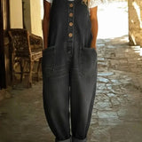 Graça - Macacão de Algodão Denim Lavado Vintage