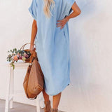 Karla | Vestido de camisa leve em estilo denim