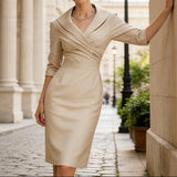 Nohémie | Elegante Vestido Tubo com Colarinho e Bolsos
