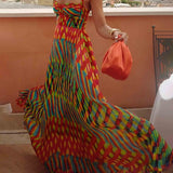 Aria - Vestido Maxi Estampado Abstrato